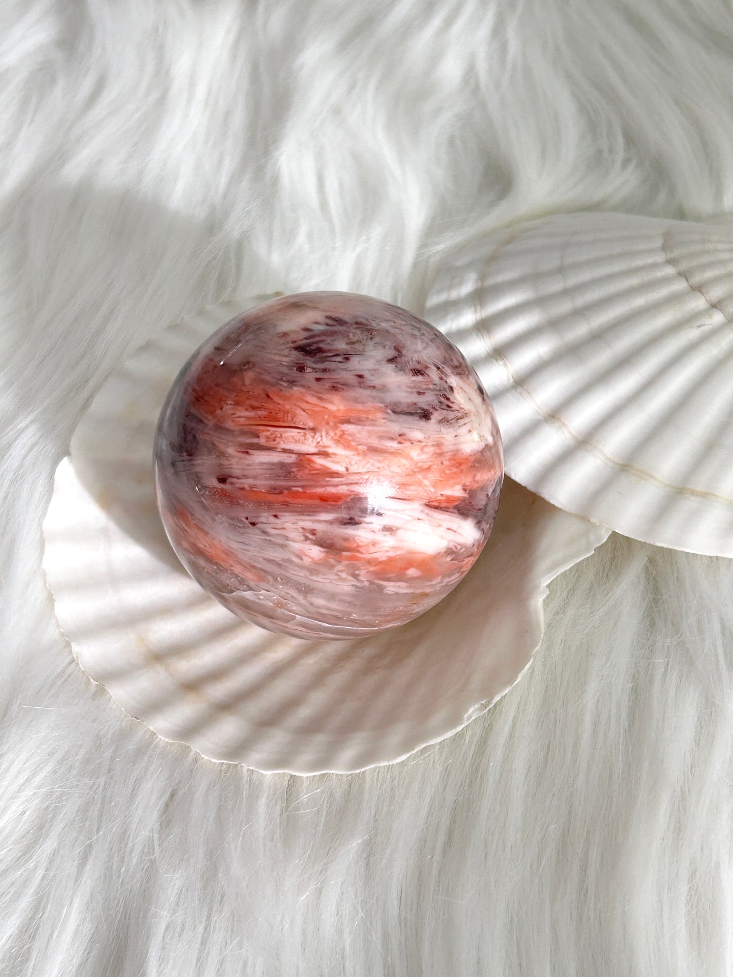 Pink Quartz Agate Crystal Sphere (#A00028)