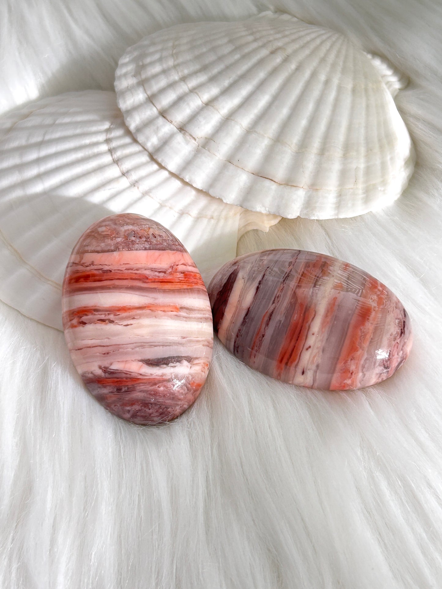 Peach Agate Palm Stone (#A00014)