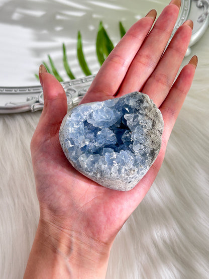 Amethyst Cluster Heart Geode (#A00034)