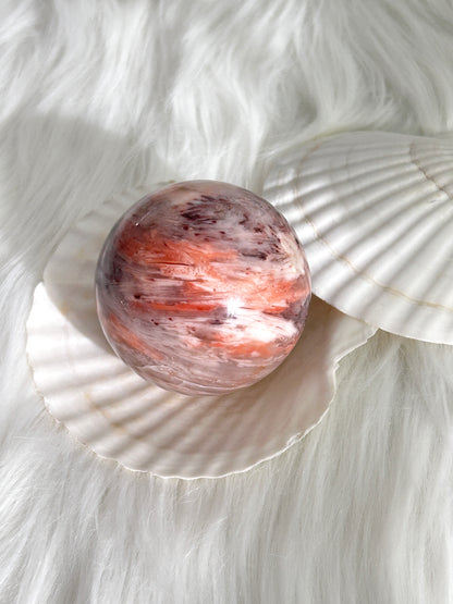 Pink Quartz Agate Crystal Sphere  (#A00028)