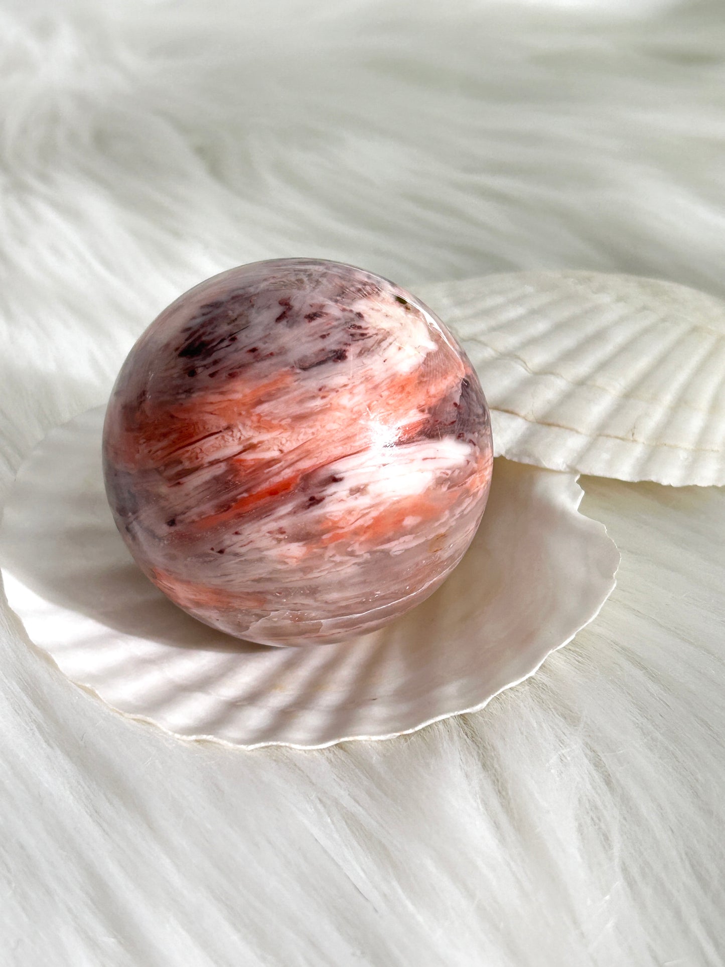 Pink Quartz Agate Crystal Sphere  (#A00028)