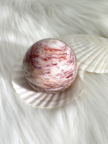 Red Pink Lace Agate Sphere  (#A0008)