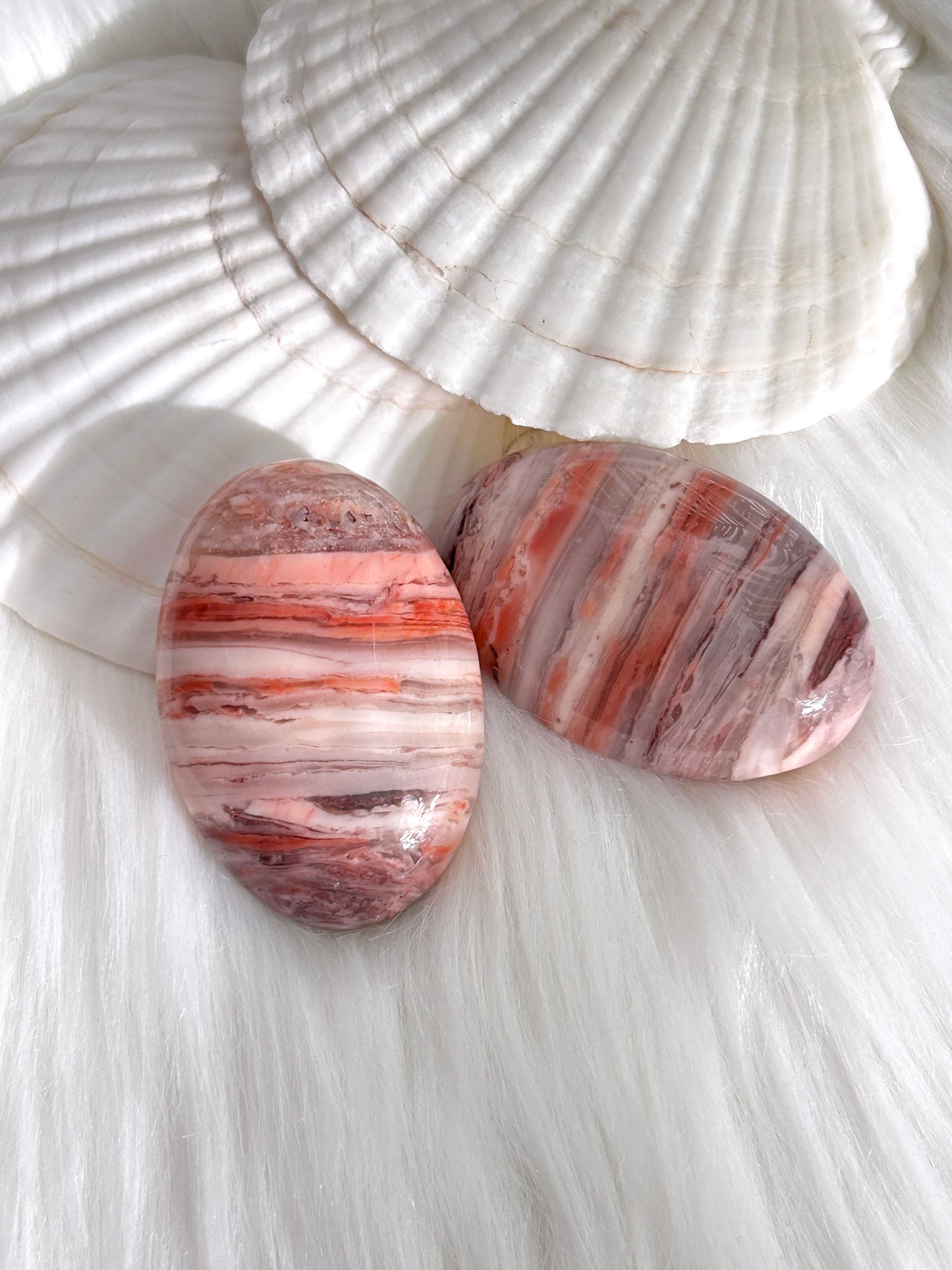 Peach Agate Palm Stone (#A00014)