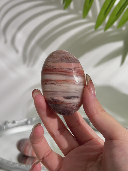 Peach Agate Palm Stone (#A00014)